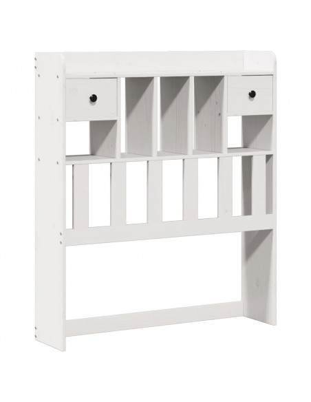 Letto Libreria senza Materasso Bianco 90x190 cm Massello Pino