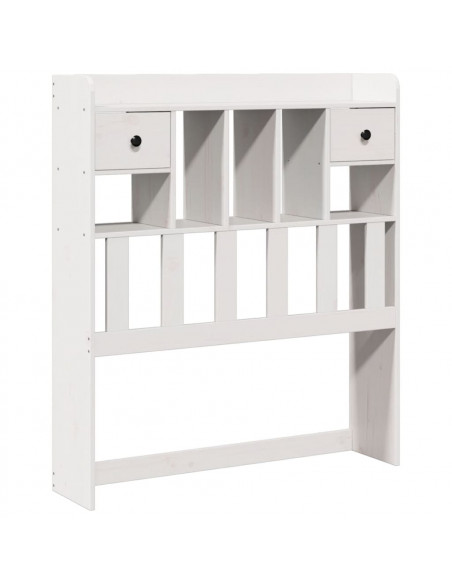 Letto Libreria senza Materasso Bianco 90x190 cm Massello Pino