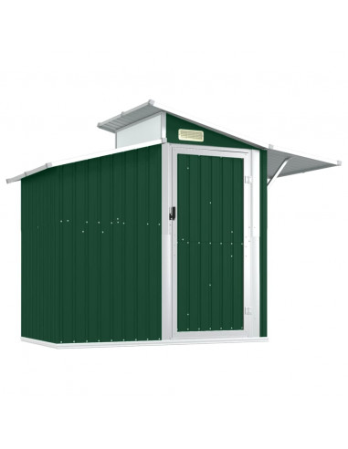 Capanno da Giardino Verde 207x130x208,5 cm Acciaio Zincato