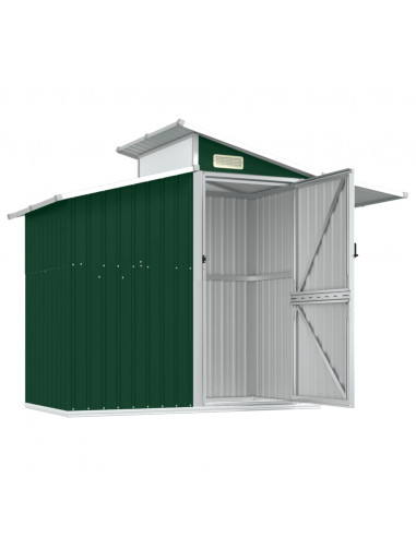 Capanno da Giardino Verde 207x130x208,5 cm Acciaio Zincato