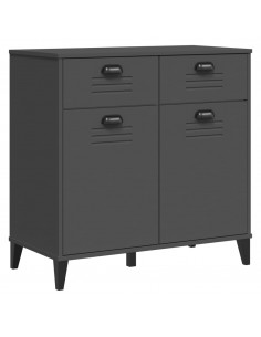 Credenza VIKEN Grigio Antracite 80x40x80 cm Legno Massello Pino 2