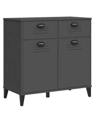 Credenza VIKEN Grigio Antracite 80x40x80 cm Legno Massello Pino