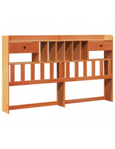 Letto Libreria senza Materasso Marrone Cera 180x200 cm in Pino