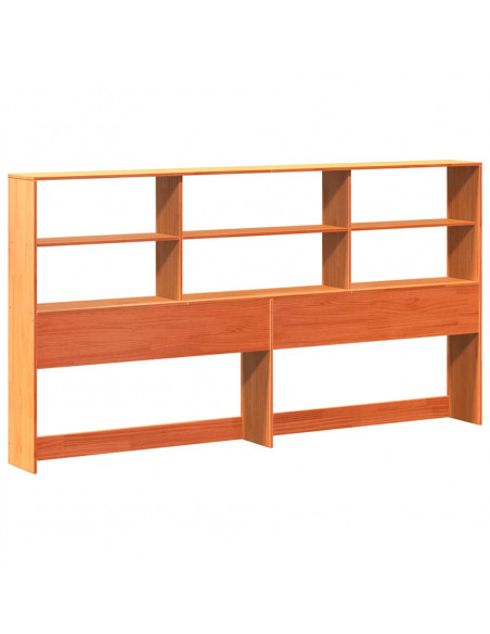 Letto Libreria senza Materasso Marrone Cera 180x200 cm in Pino
