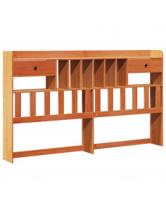 Letto Libreria senza Materasso Marrone Cera 200x200 cm in Pino