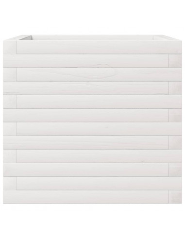 Fioriera da Giardino Bianca 50x50x45,5cm Legno Massello di Pino