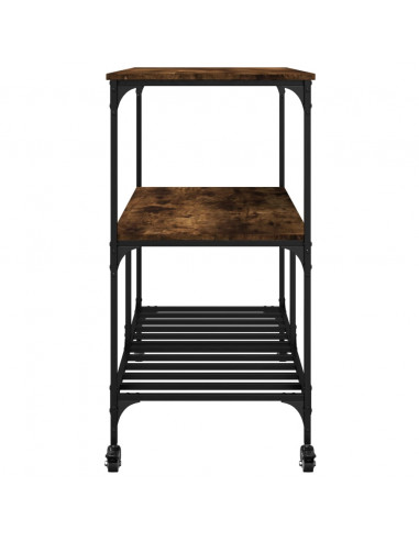 Carrello da Cucina Rovere Fumo 100x50x95cm in Legno Multistrato