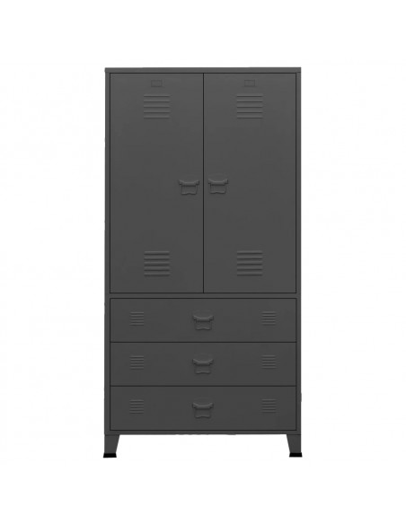 Armadio Antracite Industriale 90x50x180 cm in Metallo