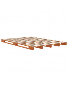 Letto Pallet Marrone Cera 140x200 cm in Legno Massello di Pino