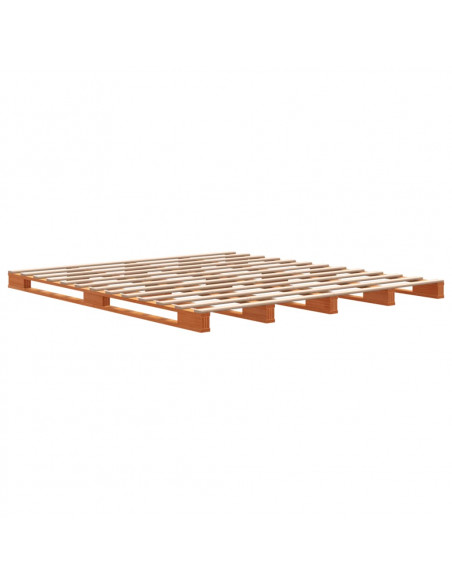 Letto Pallet Marrone Cera 180x200 cm in Legno Massello di Pino