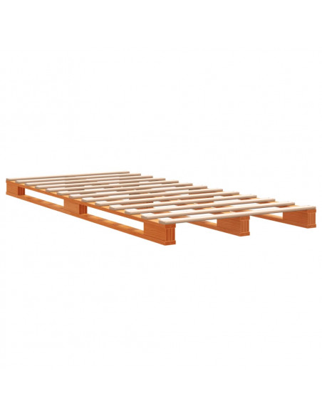 Letto Pallet Marrone Cera 90x200 cm in Legno Massello di Pino