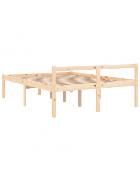 Letto per Anziani 135x190 cm Double in Legno Massello di Pino