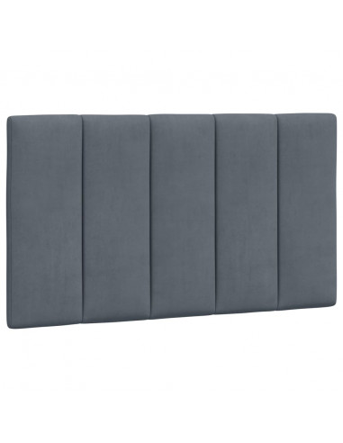 Giroletto con Testiera Grigio Scuro 90x200 cm in Velluto