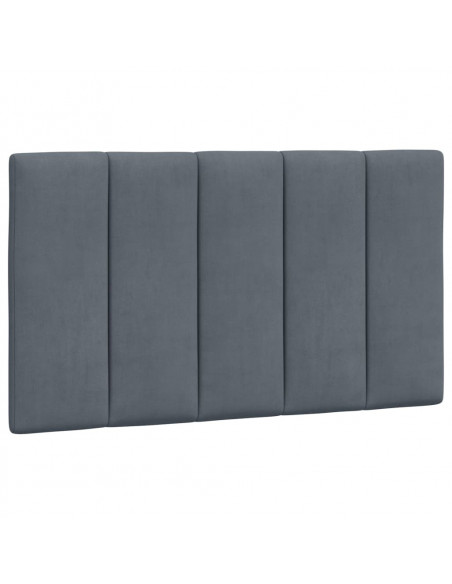 Giroletto con Testiera Grigio Scuro 90x200 cm in Velluto