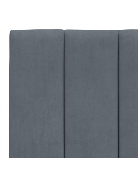 Giroletto con Testiera Grigio Scuro 90x200 cm in Velluto