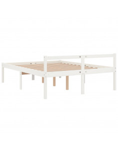 Letto per Anziani 150x200 cm King in Legno Massello di Pino