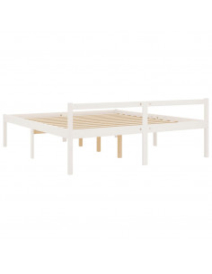 Letto per Anziani Bianco 180x200 cm Super King Legno di Pino
