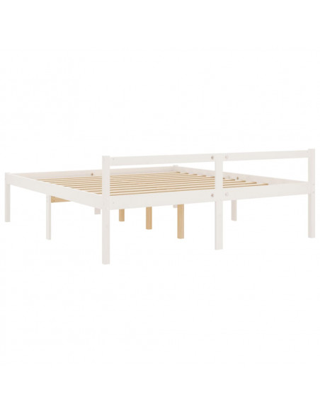 Letto per Anziani Bianco 180x200 cm Super King Legno di Pino