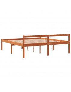 Letto per Anziani Marrone Cera 160x200cm Legno Massello di Pino