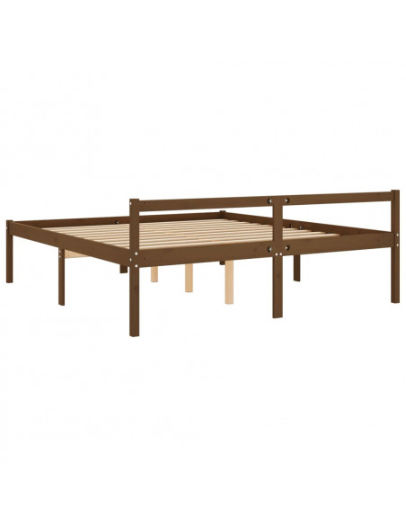 Letto per Anziani Miele 200x200 cm in Legno Massello di Pino