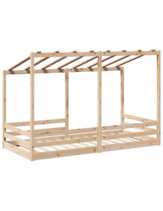 Letto per Bambini con Tetto 100x200 cm Legno Massello di Pino