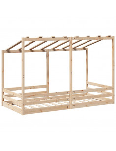 Letto per Bambini con Tetto 80x200 cm in Legno Massello di Pino