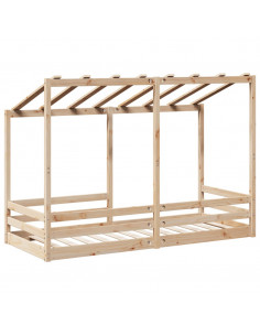 Letto per Bambini con Tetto 90x190 cm in Legno Massello di Pino