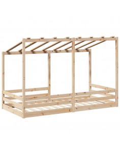 Letto per Bambini con Tetto 90x200 cm in Legno Massello di Pino