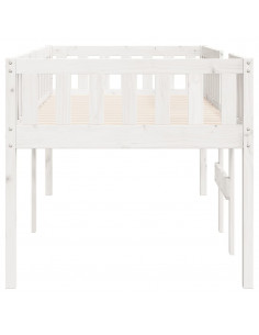 Letto per Bambini senza Materasso Bianco 75x190cm Massello Pino