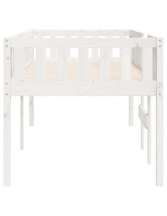 Letto per Bambini senza Materasso Bianco 90x200cm Massello Pino