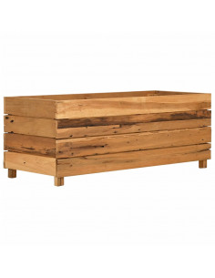 Letto Rialzato 100x40x38 cm Legno di Teak di Recupero e Acciaio