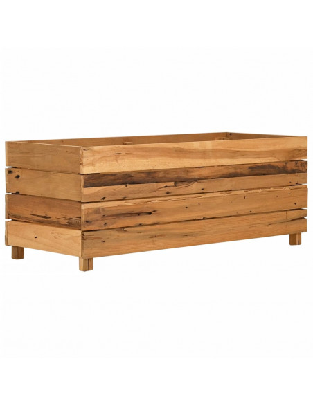 Letto Rialzato 100x40x38 cm Legno di Teak di Recupero e Acciaio