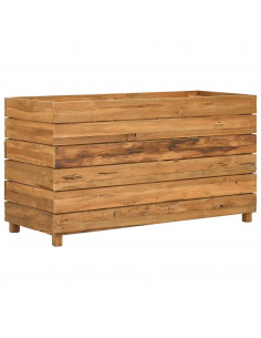 Letto Rialzato 100x40x55 cm Legno di Teak di Recupero e Acciaio