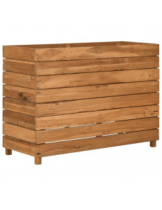 Letto Rialzato 100x40x72 cm Legno di Teak di Recupero e Acciaio