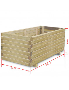 Letto Rialzato 100x50x40 cm in Legno Rettangolare