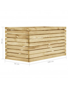 Letto Rialzato 100x50x50 cm in Legno di Pino Impregnato