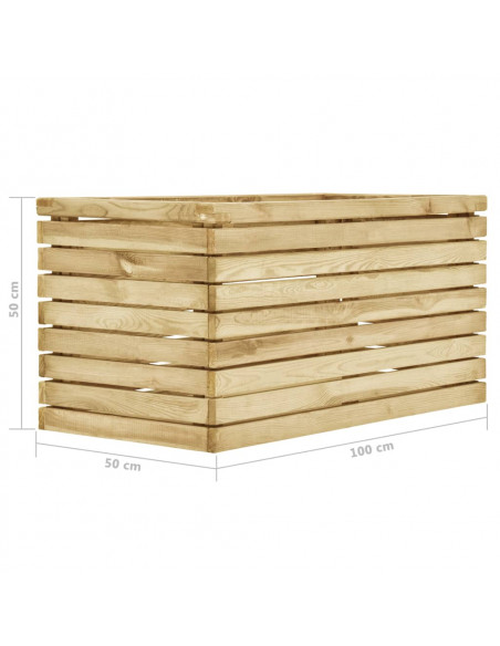 Letto Rialzato 100x50x50 cm in Legno di Pino Impregnato