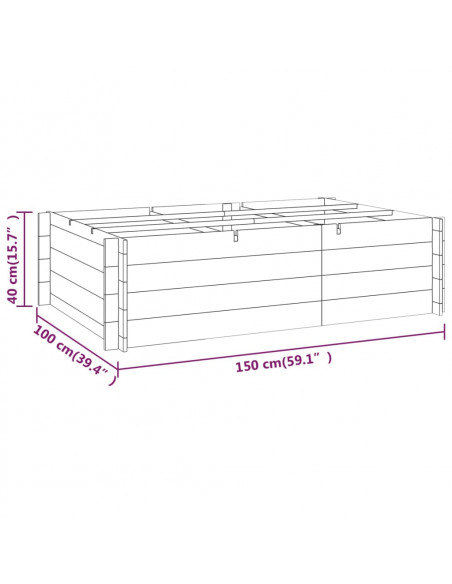 Letto Rialzato 150x100x40 cm in Legno Impregnato