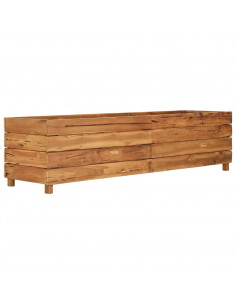 Letto Rialzato 150x40x38 cm Legno di Teak di Recupero e Acciaio