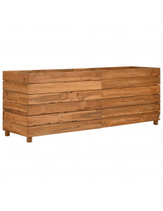 Letto Rialzato 150x40x55 cm Legno di Teak di Recupero e Acciaio