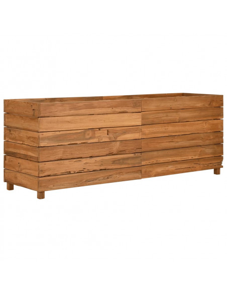 Letto Rialzato 150x40x55 cm Legno di Teak di Recupero e Acciaio