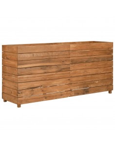 Letto Rialzato 150x40x72 cm Legno di Teak di Recupero e Acciaio