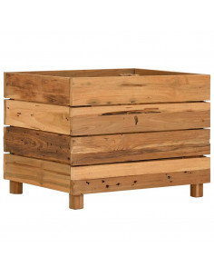 Letto Rialzato 50x40x38 cm Legno di Teak di Recupero e Acciaio