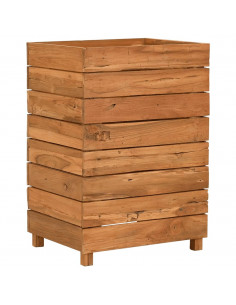 Letto Rialzato 50x40x72 cm Legno di Teak di Recupero e Acciaio