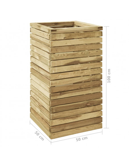 Letto Rialzato 50x50x100 cm in Legno di Pino Impregnato