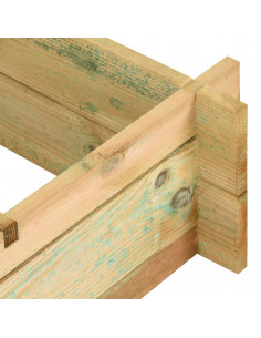 Letto Rialzato 90x90x20 cm in Legno Impregnato