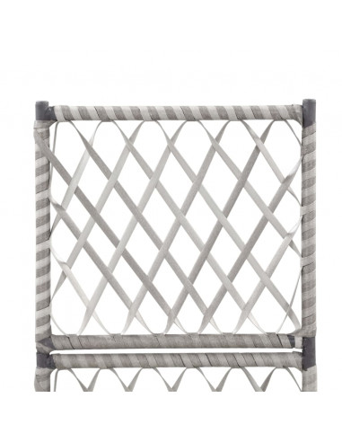 Letto Rialzato a Traliccio 1 Vaso 30x30x107cm Polyrattan Grigio