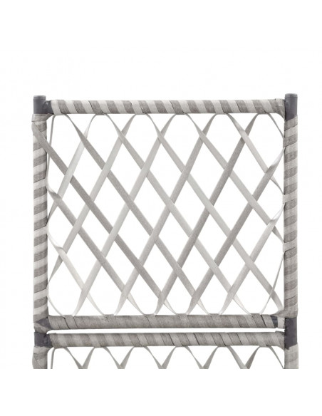 Letto Rialzato a Traliccio 1 Vaso 30x30x107cm Polyrattan Grigio
