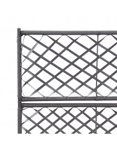 Letto Rialzato a Traliccio 2 Vasi 58x30x107 cm Polyrattan Nero