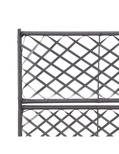 Letto Rialzato a Traliccio 2 Vasi 58x30x107 cm Polyrattan Nero